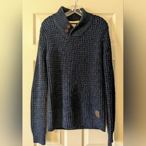 SOLD ELSEWHERE MENS - Brave Soul Heritage - Small - Blue Cable Knit Sweater